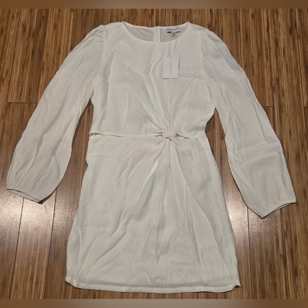 NWT Lucy Paris Long-Sleeve Twist-Front Mini Dress